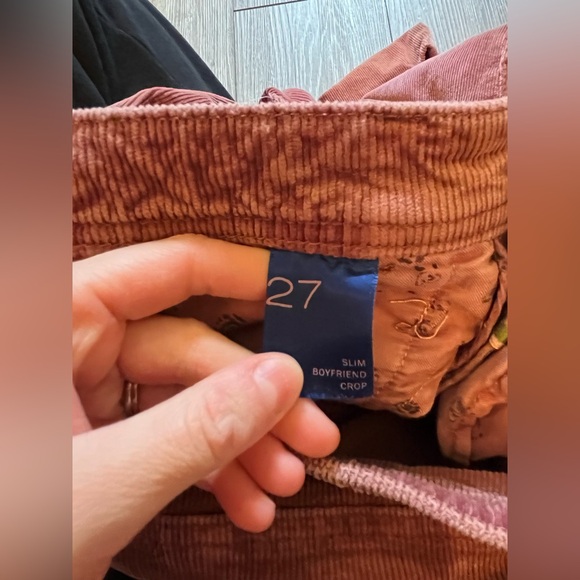 Anthropologie Pilcro Slim Boyfriend Crop Corduroy Pants 27 - Picture 5 of 13